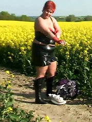 Outfit change in canola field