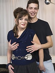 Horny mature lady playing with her toy boy