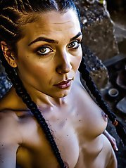 Mature women with large breasts in erotic photos.