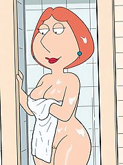 Lois Griffin taking a shower and being watched (Family Guy)