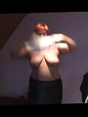 Lewd businesswoman seems excited