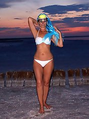 Bikini on Sunset Background