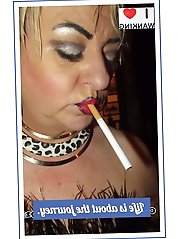 Old businesswoman is fingering her cunt