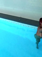 Masturbating at the pool